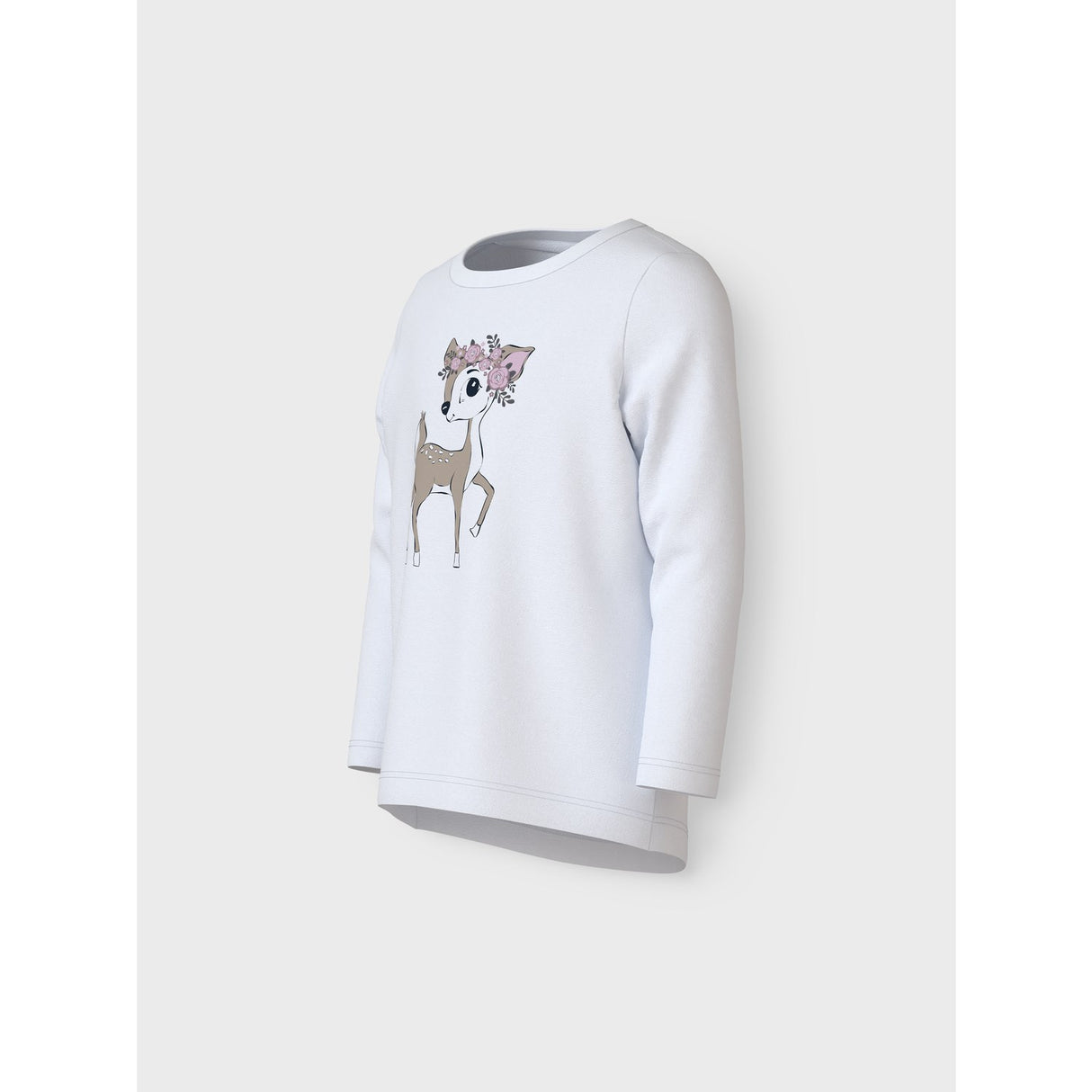 Name It Bright White Flower Deer Vix Blouse