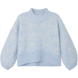 Name It Chambray Blue Melange Neify Oversize Stickad Blus