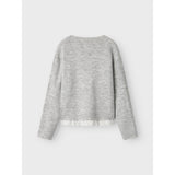 Name It Light Grey Melange Talace Loose Knit Blouse