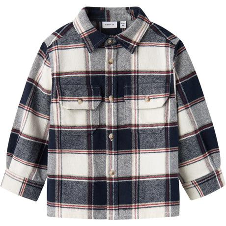 Name It Navy Blazer Check Tamol Oversize Skjorta