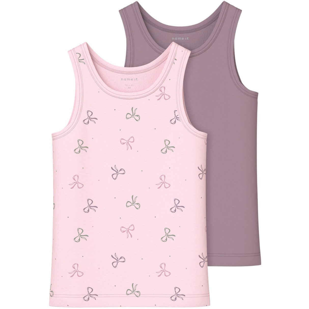 Name It Barely Pink Tank Topp 2-pack Barely Pink Bow Noos