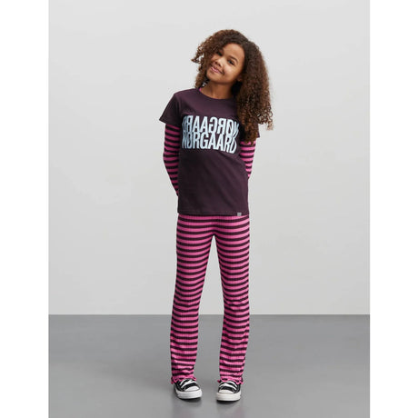 Mads Nørgaard Plum Perfect/Carmine Rose 5X5 Classic Stripe Lala Leggings