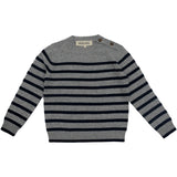 HOLMM Oxford Stripe Obay Cashmere Stickad Sweater