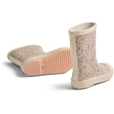 Wheat Lilac Flower Meadow Rubber Stövlar Muddy