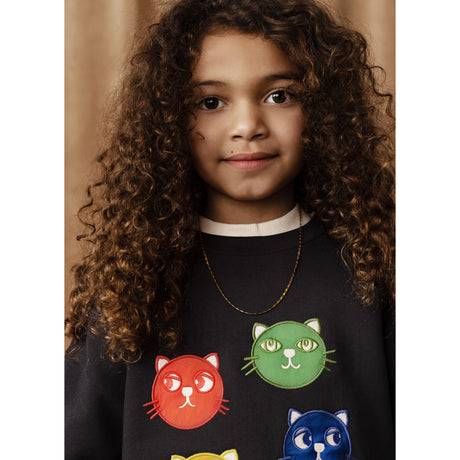 Mini Rodini Black Cool Cats Application Sweatshirt