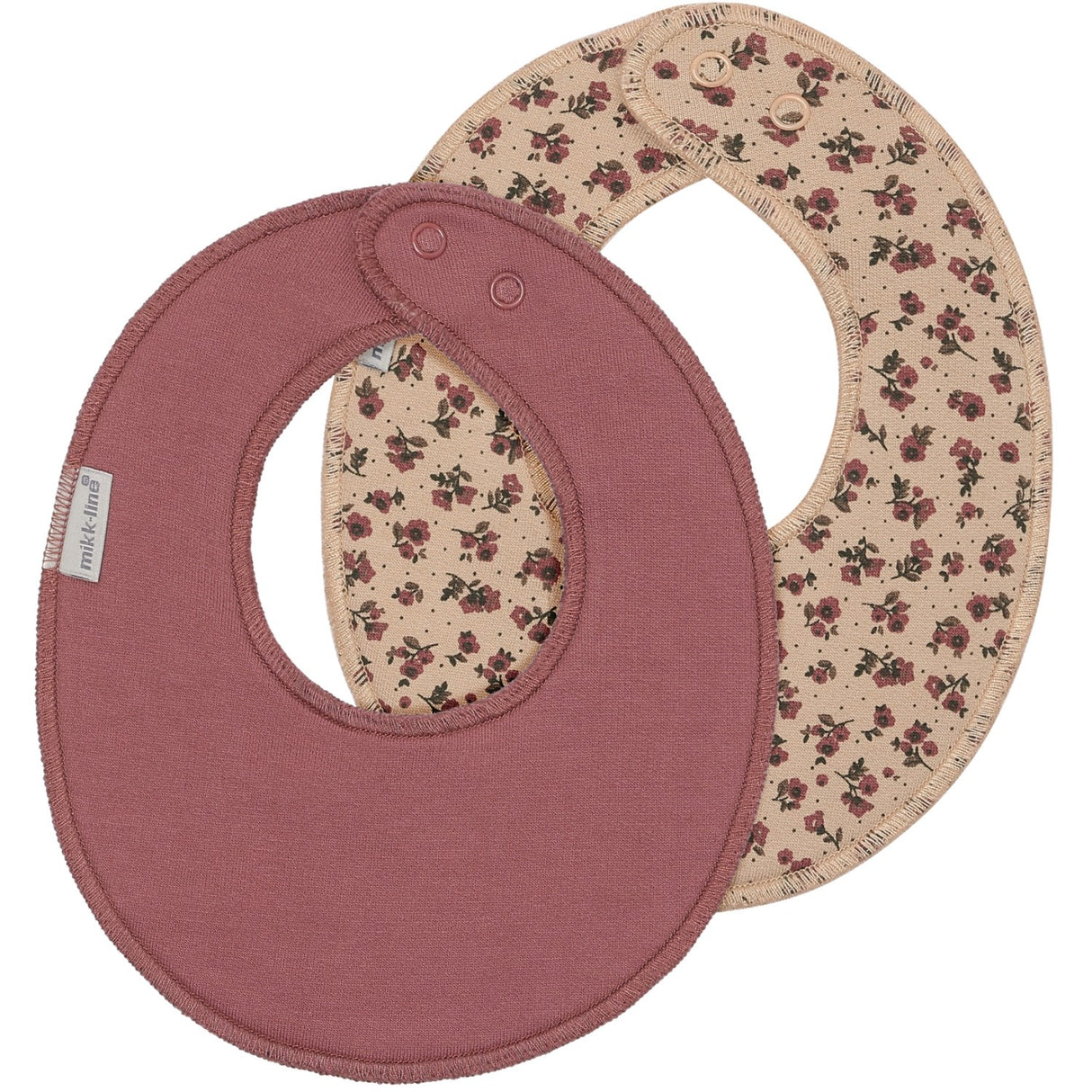 Mikk-Line Rose Brown 2-Pack Baby Haklapp Round