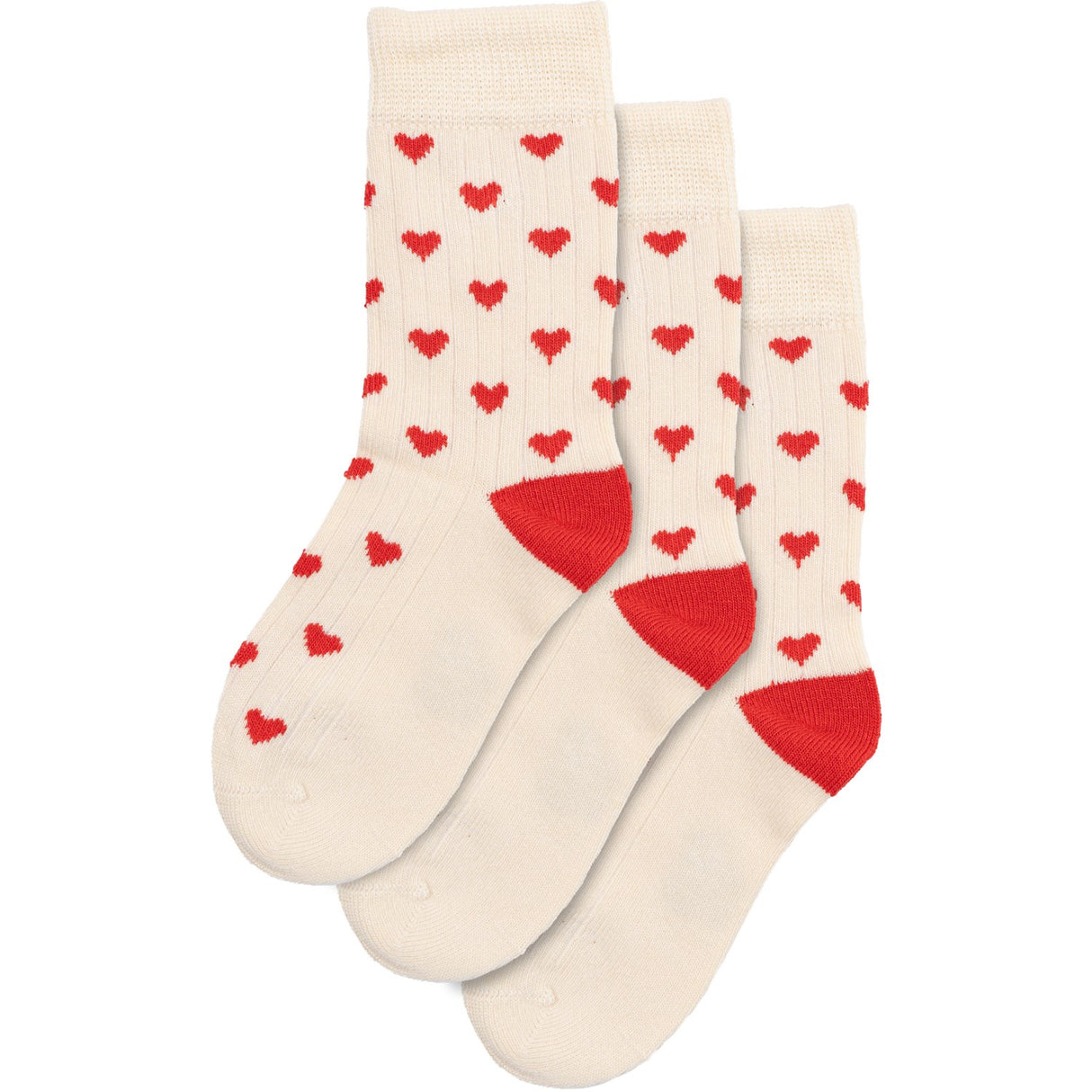 minipop® Bright Red Bambu Heart Strumpor 3-Pack