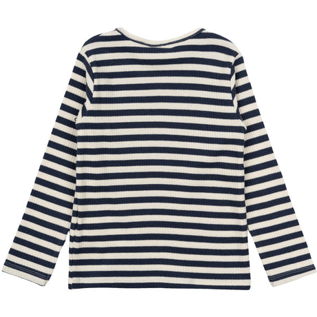 THE NEW Siblings Mood Indigo Striped Fro Uni Rib Blus