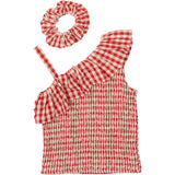 The New Poppy Red Check Nally Kort Topp