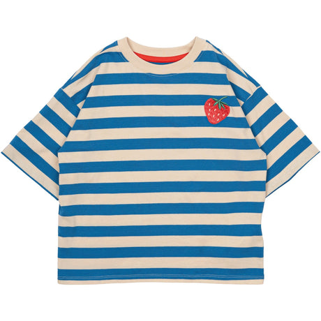 The New White Swan Striped Nanny Oversize T-Skjorta