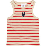 The New Poppy Red Striped Nil Kort Topp