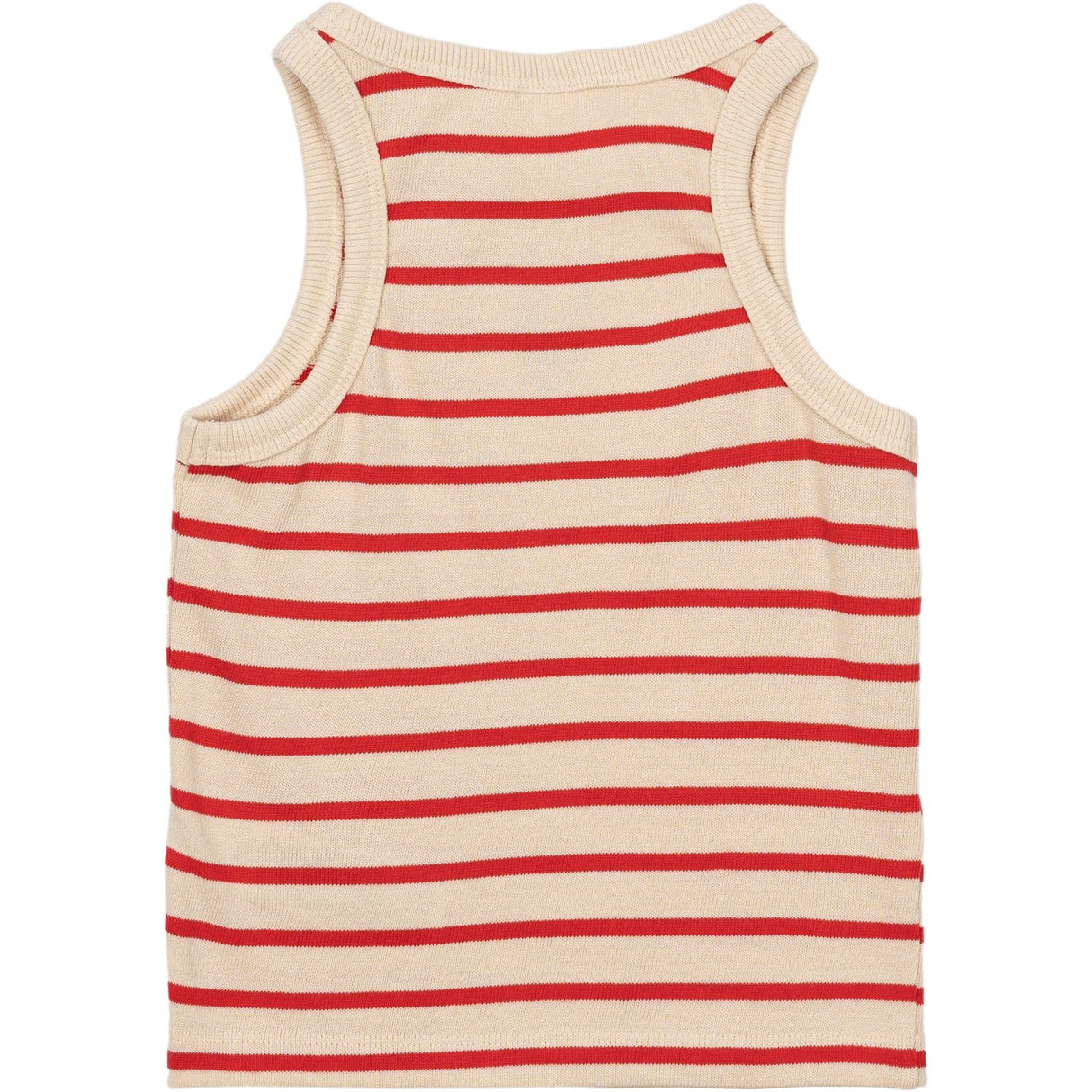 The New Poppy Red Striped Nil Kort Topp