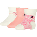 Tommy Hilfiger Pink BabyStrumpor 3-Pack Presentförpackning Stripe