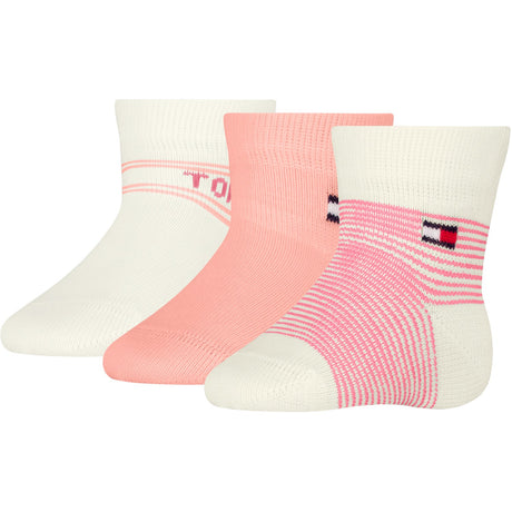 Tommy Hilfiger Pink BabyStrumpor 3-Pack Presentförpackning Stripe