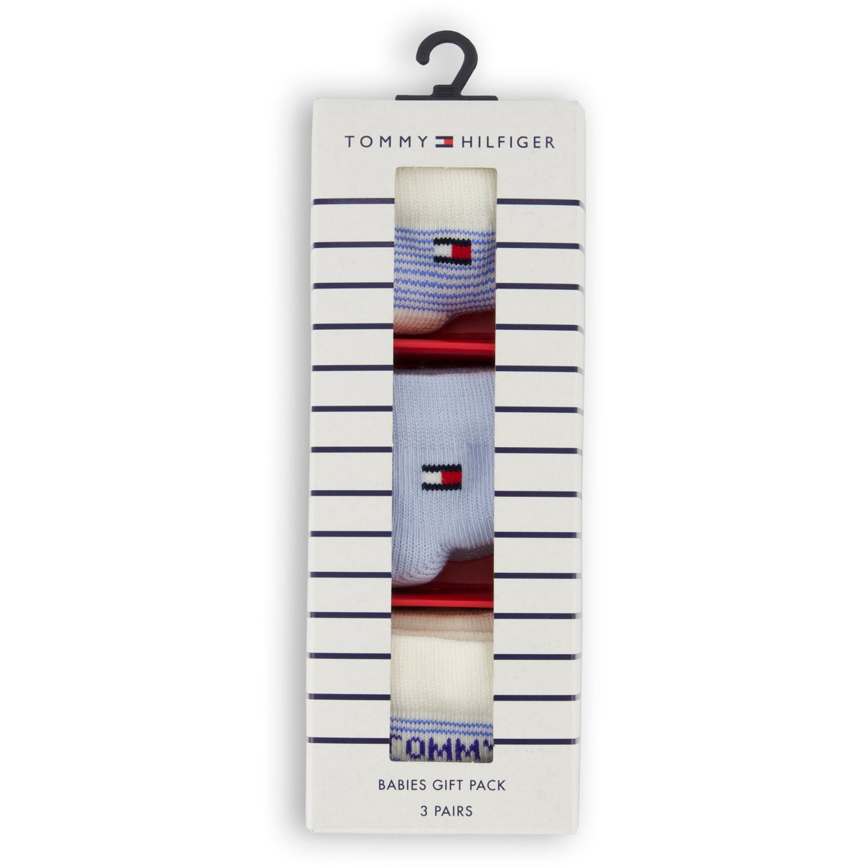 Tommy Hilfiger Light Blue Baby Strumpor 3-Pack Presentförpackning Stripe