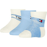Tommy Hilfiger Light Blue Baby Strumpor 3-Pack Presentförpackning Stripe