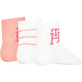 Tommy Hilfiger Pink Baby Strumpor 3-Pack Presentask Monogram