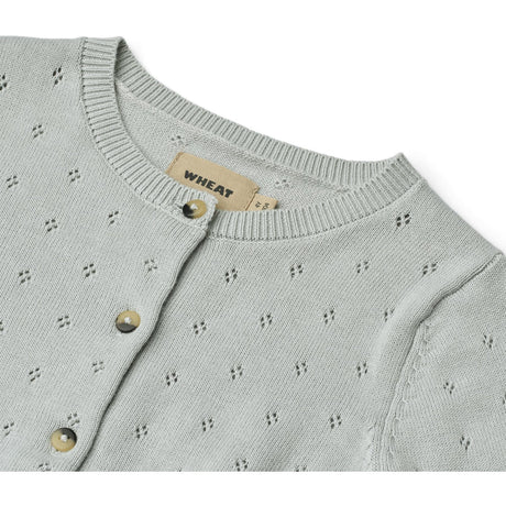 Wheat Soft Blue Stickad Cardigan Maia