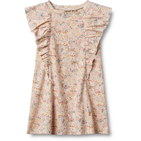 Wheat Bright Flowers Jersey Klänning Ruffle Shirley