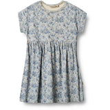 Wheat Blue Summer Flowers Jersey Klänning S/S Emilie