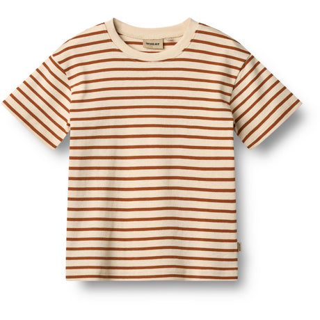 Wheat Warm Caramel Stripe T-Skjorta S/S Fabian