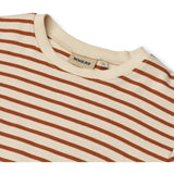 Wheat Warm Caramel Stripe T-Skjorta S/S Fabian
