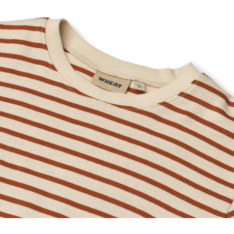 Wheat Warm Caramel Stripe T-Skjorta S/S Fabian