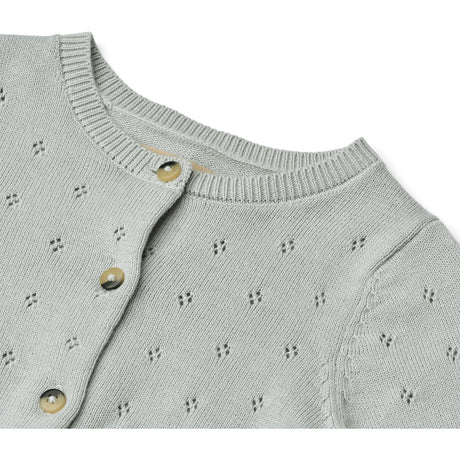 Wheat Soft Blue Stickad Cardigan Maia