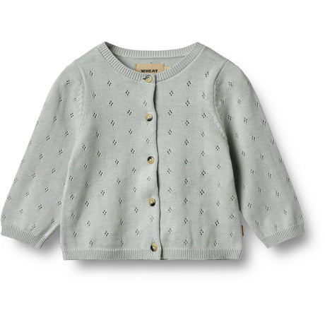Wheat Soft Blue Stickad Cardigan Maia