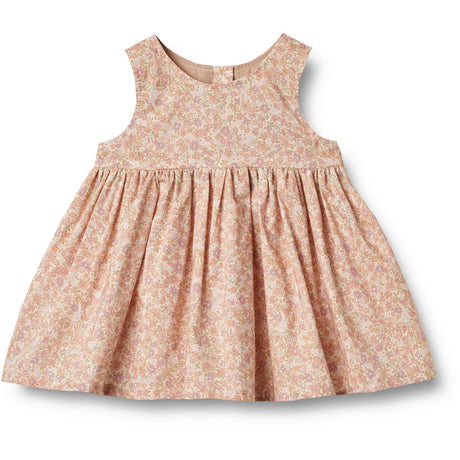 Wheat Lilac Flowers Pinafore Wrinkles Sienna