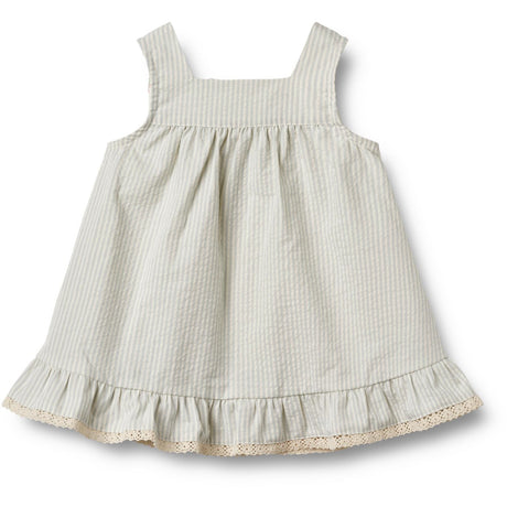 Wheat Summer Blue Stripe Klänning Ruffle Ayla