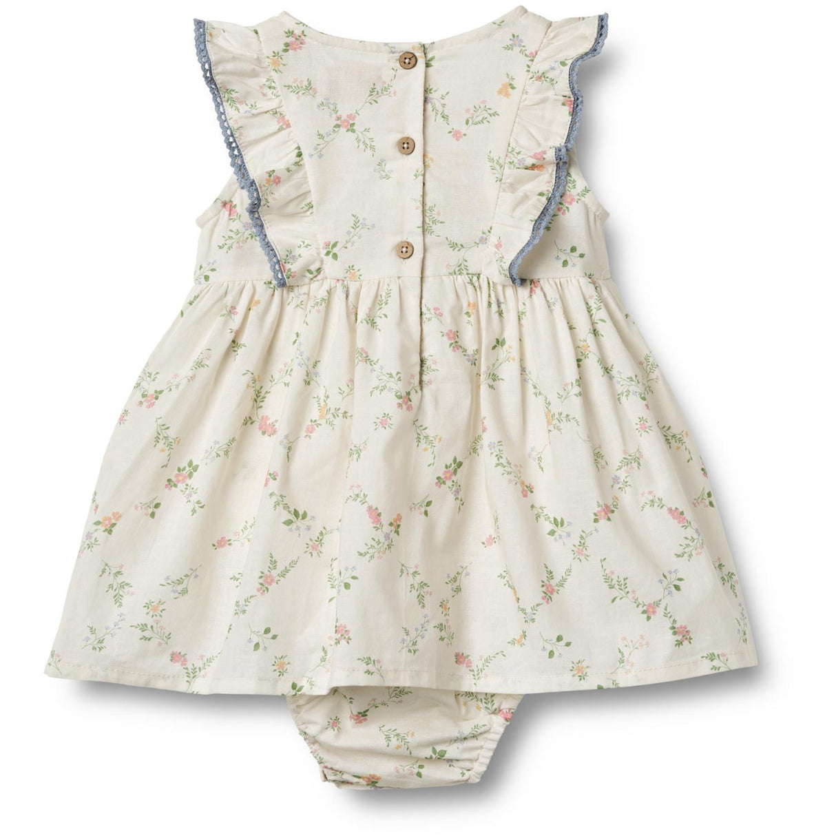 Wheat Ivory Checked Flowers Klänning Kostym Lace Sofia