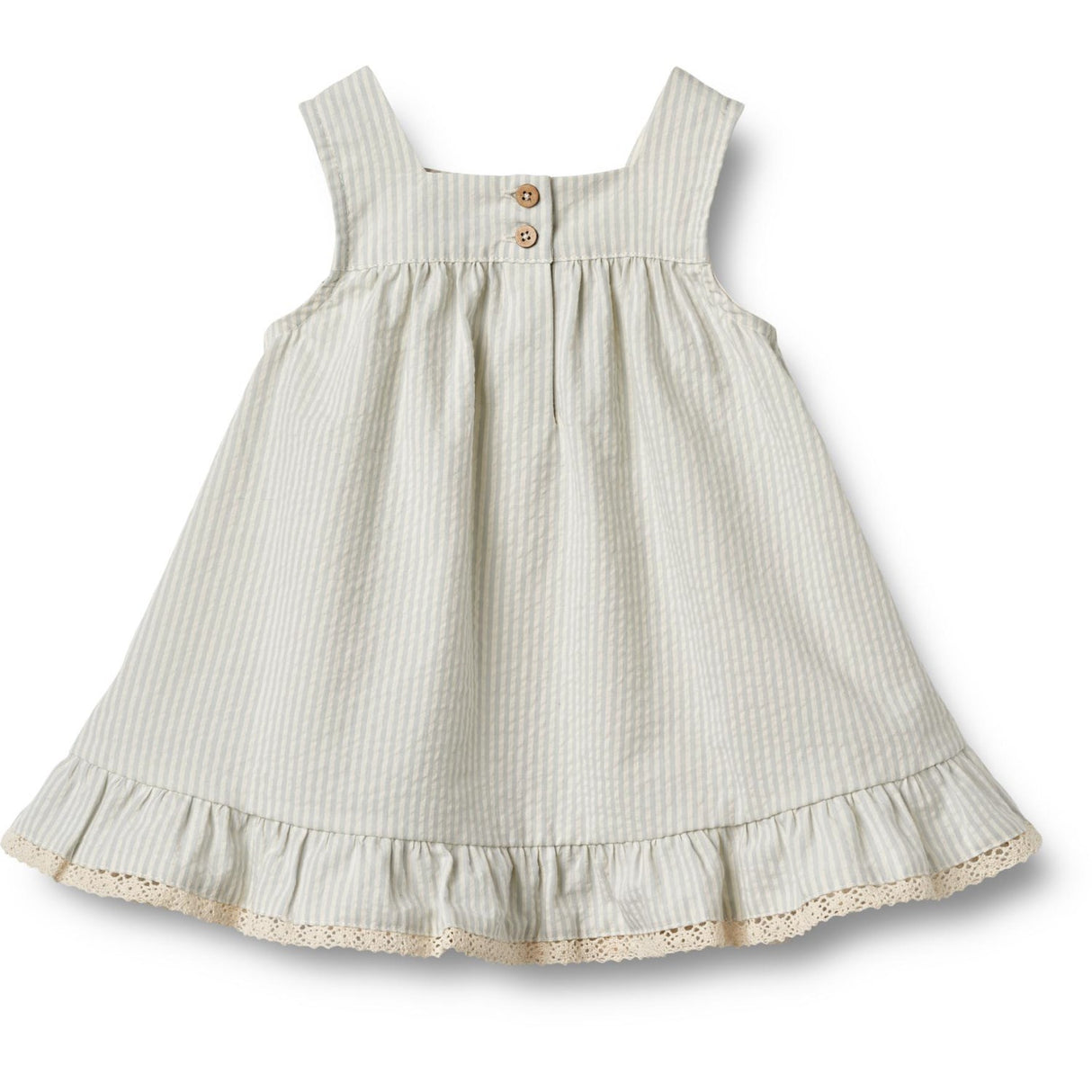 Wheat Summer Blue Stripe Klänning Ruffle Ayla