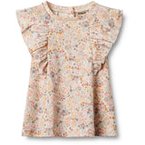 Wheat Bright Flowers Jersey Klänning Ruffle Shirley
