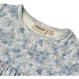 Wheat Blue Summer Flowers Jersey Klänning S/S Nova
