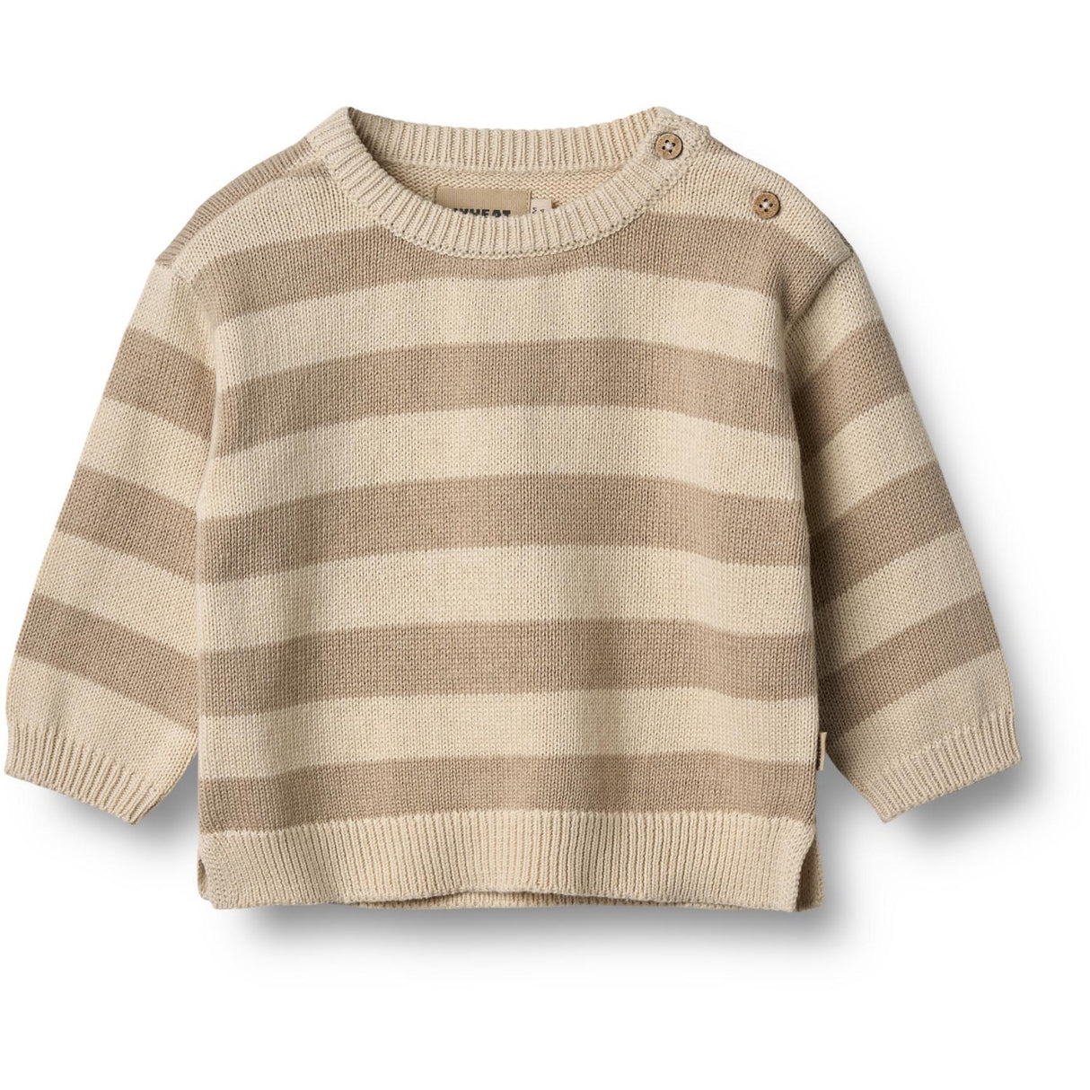 Wheat Beige Stripe Stickad Pullover Morgan