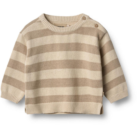 Wheat Beige Stripe Stickad Pullover Morgan