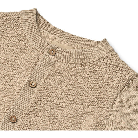 Wheat Soft Sand Stickad Cardigan Bjørn
