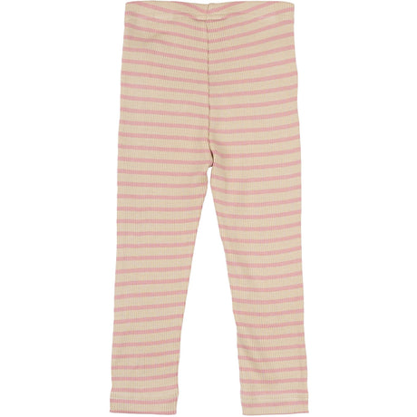 Petit Piao Bright Rose/Dark Off White Leggings Modal Striped