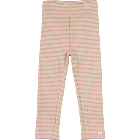 Petit Piao Bright Rose/Dark Off White Leggings Modal Striped