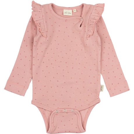 Petit Piao Bright Rose Body L/S Frill Modal Dot