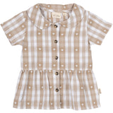 Petit Piao Off White Heart Skjorta S/S Round Woven