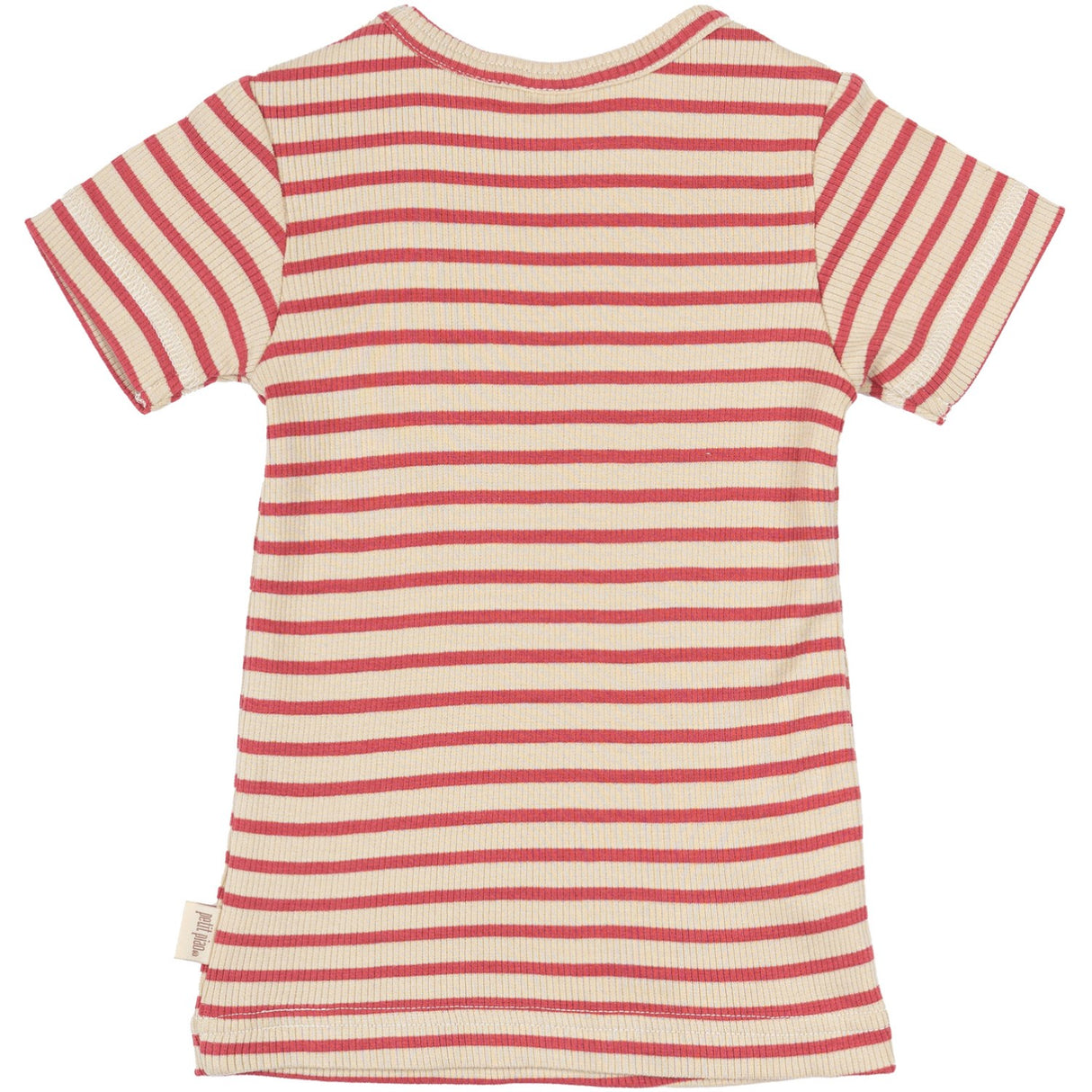 Petit Piao Light Berry/Dark Off White T-Skjorta S/S Modal Striped