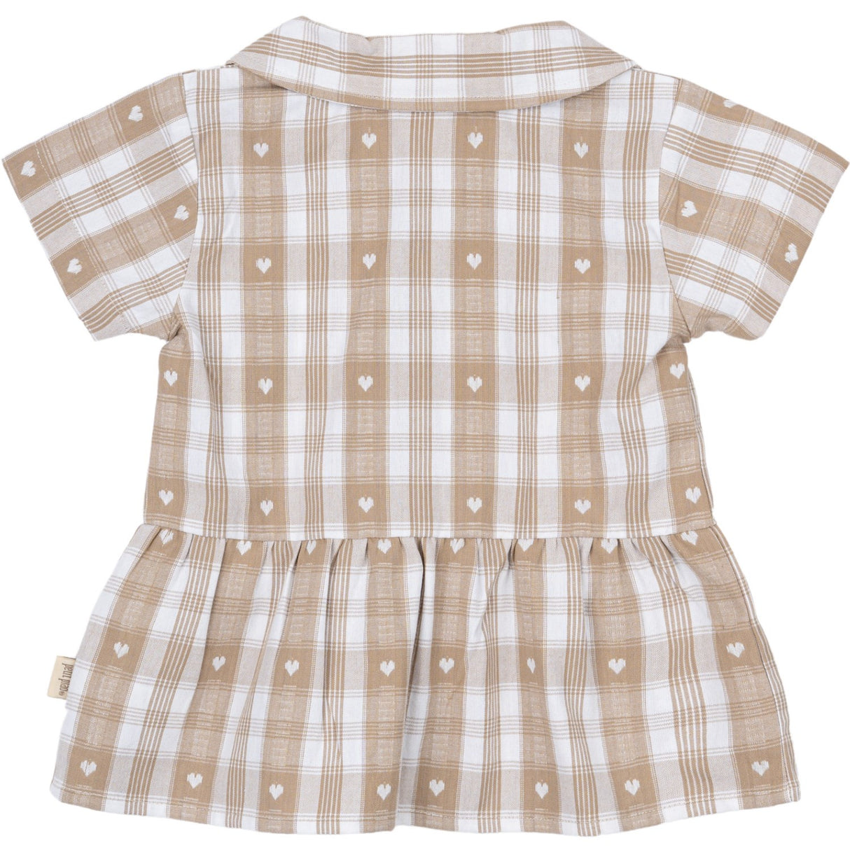 Petit Piao Off White Heart Skjorta S/S Round Woven