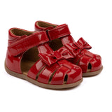 Pom Pom Red Patent Starters™ Rosett Kardborreband Sandal