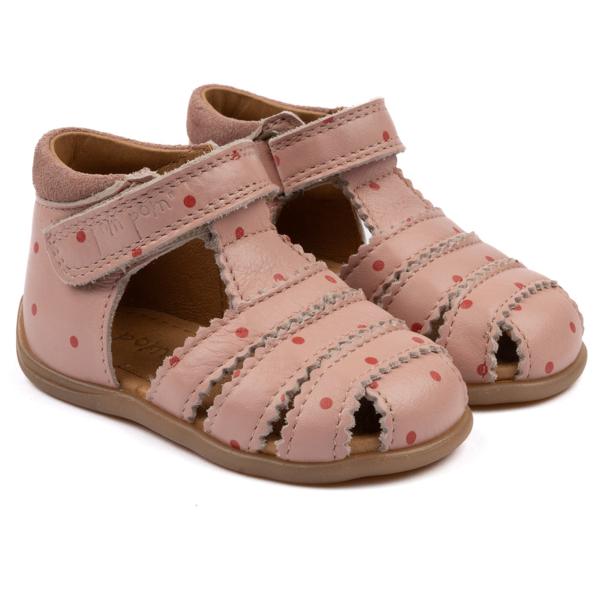 Pom Pom Old Rose Dot Starters™ Scallop Kardborreband Sandal