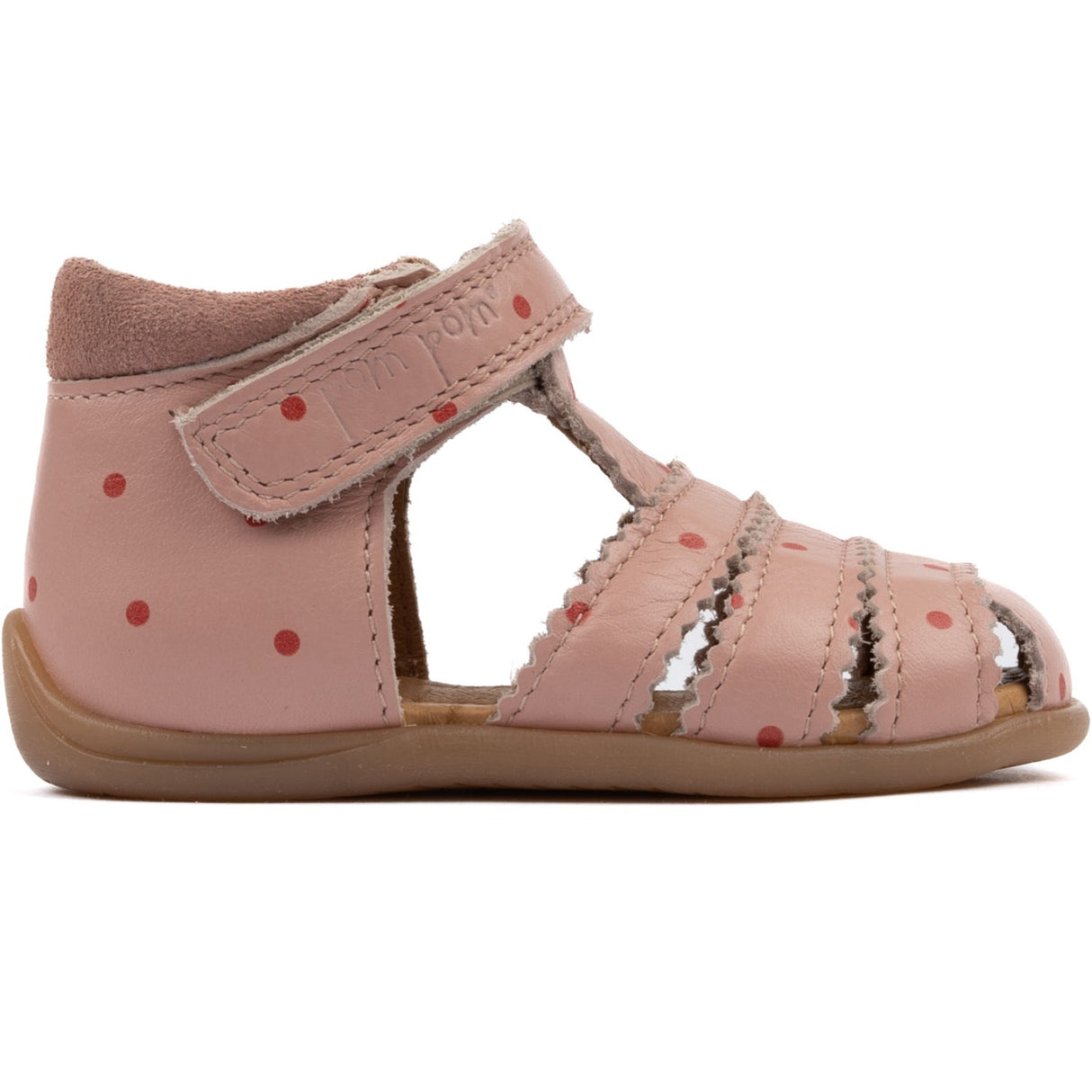 Pom Pom Old Rose Dot Starters™ Scallop Kardborreband Sandal