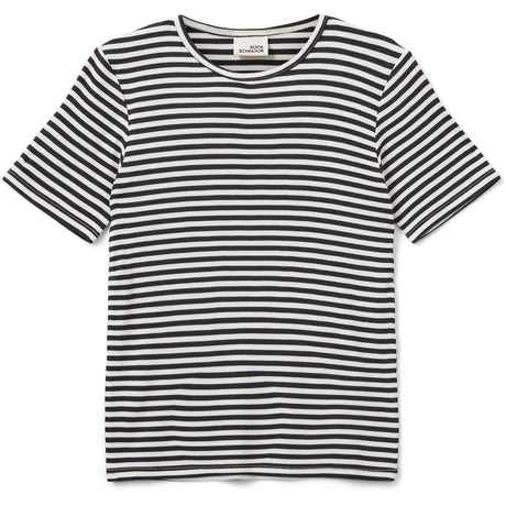 Sofie Schnoor Black Striped Nataliasy Rib T-Skjorta