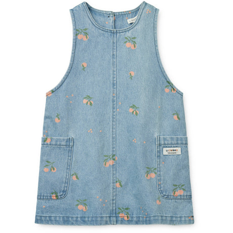 LIEWOOD Peach / Ljus Blue Denim Angelica Printed Denim Klänning