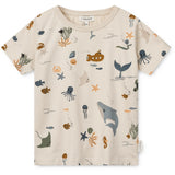 LIEWOOD Sea Creature / Sandy Apia Printed Shortsleeve T-Skjorta
